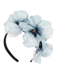 Flower S257BL Headband Fascinator in Navy/Blue