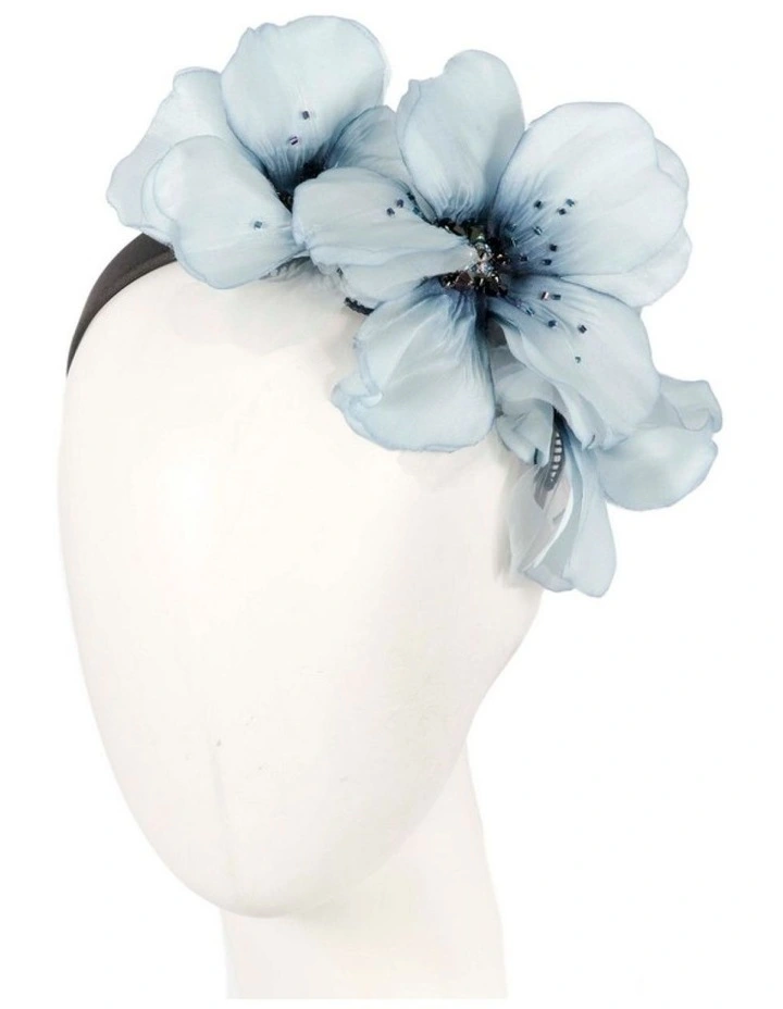 Flower S257BL Headband Fascinator in Navy/Blue image 2