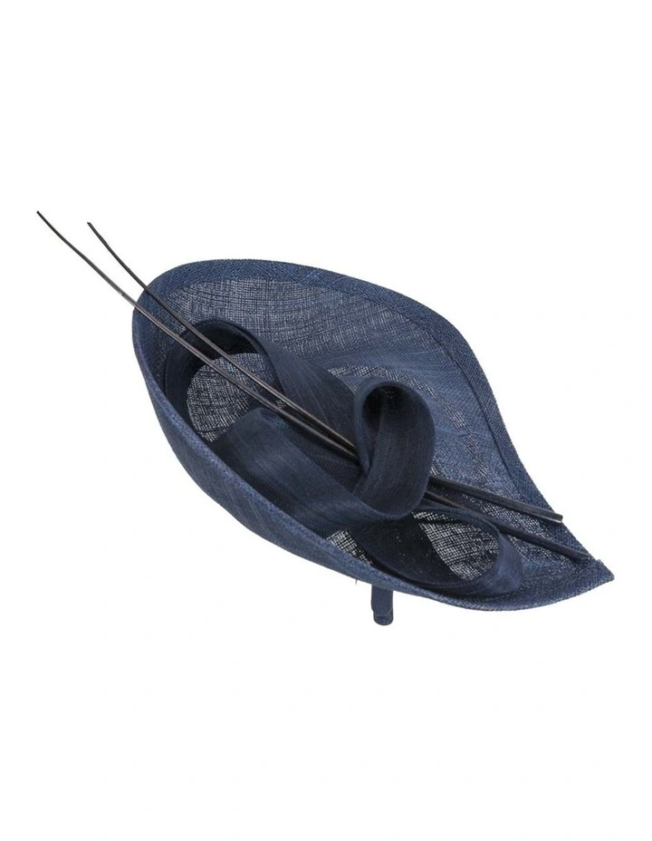 Large Sinamay MA872N Fascinator in Navy image 4