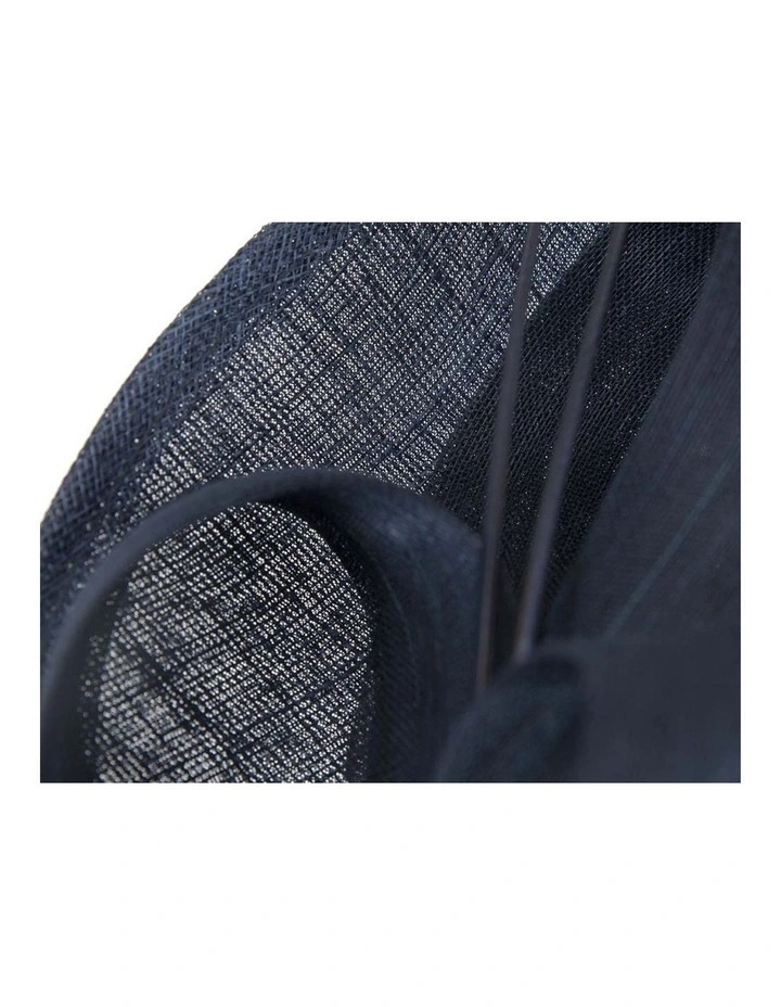 Large Sinamay MA872N Fascinator in Navy image 5