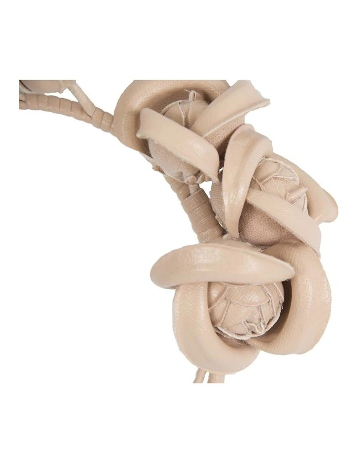Faux-Leather Flower J377NU Headband Fascinator in Nude image 3