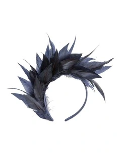 Feather MA893N Fascinator Headband in Navy