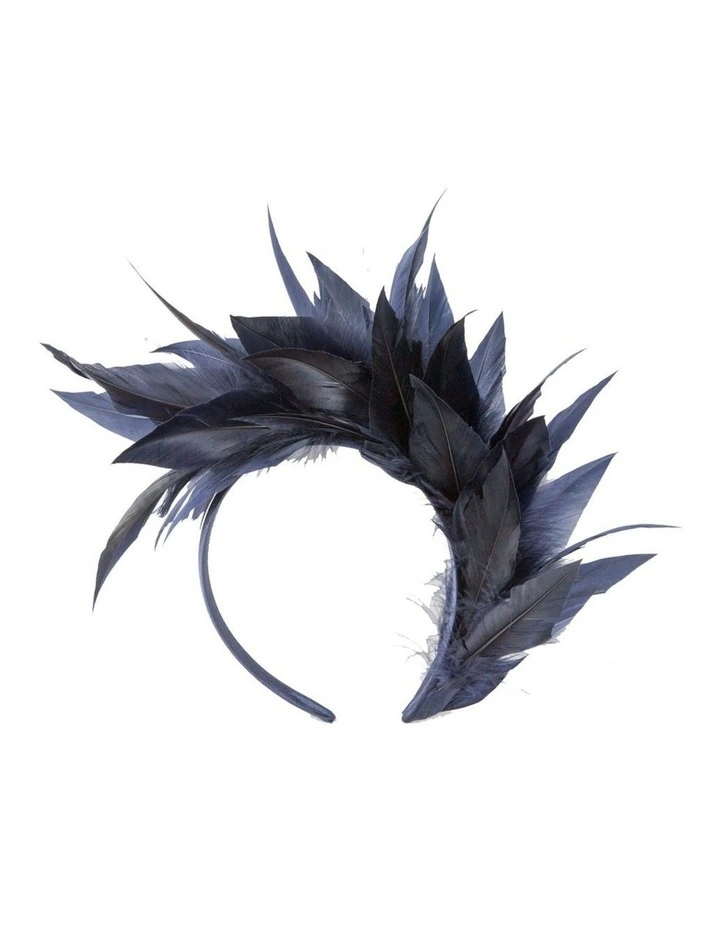 Feather MA893N Fascinator Headband in Navy image 4