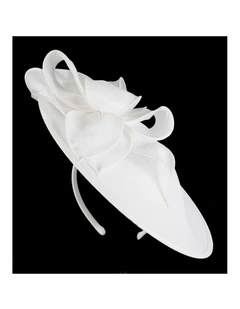 Shantung MA989WHT Fascinator in White
