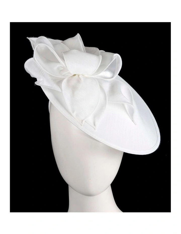 Shantung MA989WHT Fascinator in White image 2
