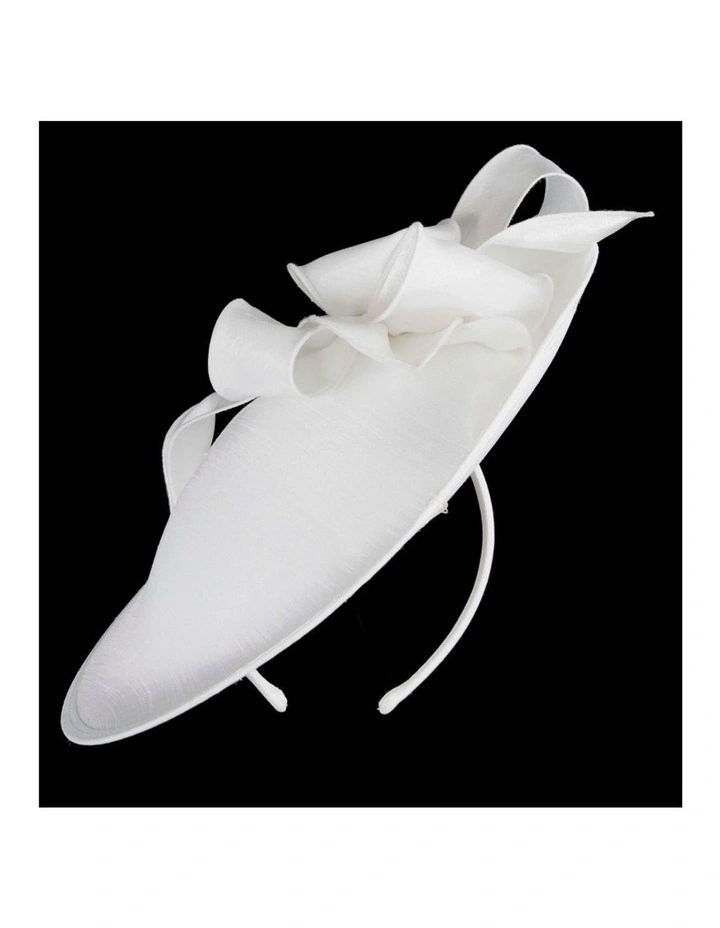 Shantung MA989WHT Fascinator in White image 4