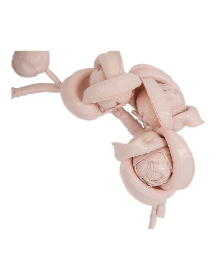 Faux Leather Flower J377PI Headband in Pink image 3