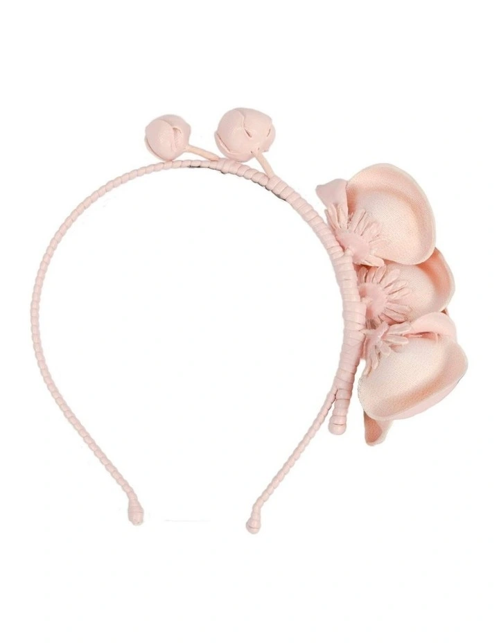 Faux Leather Flower J377PI Headband in Pink image 4