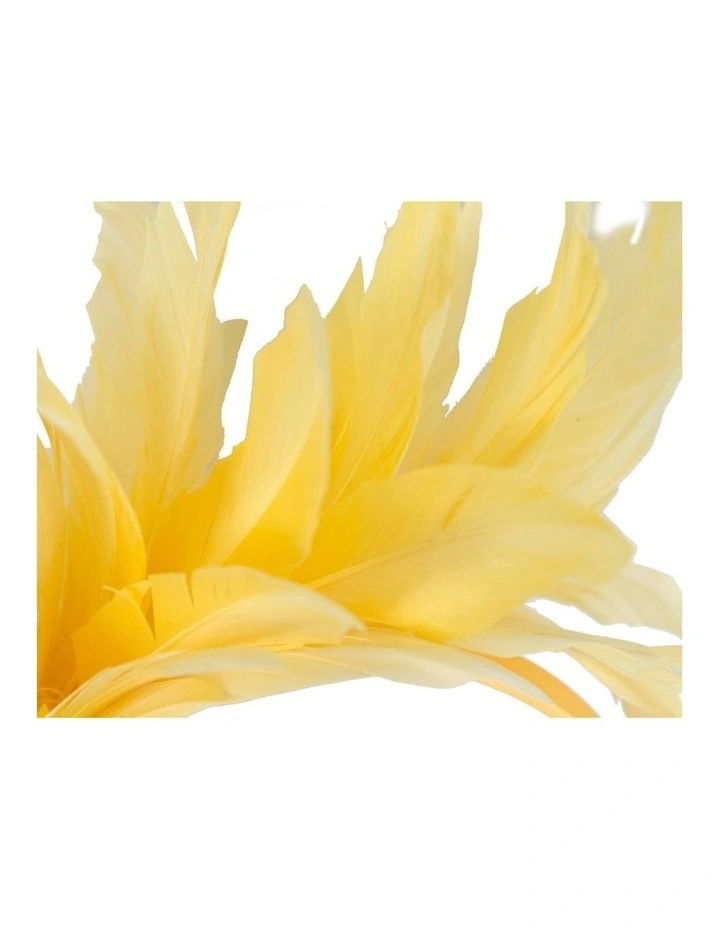 Feather MA893Y Fascinator Headband in Yellow image 3