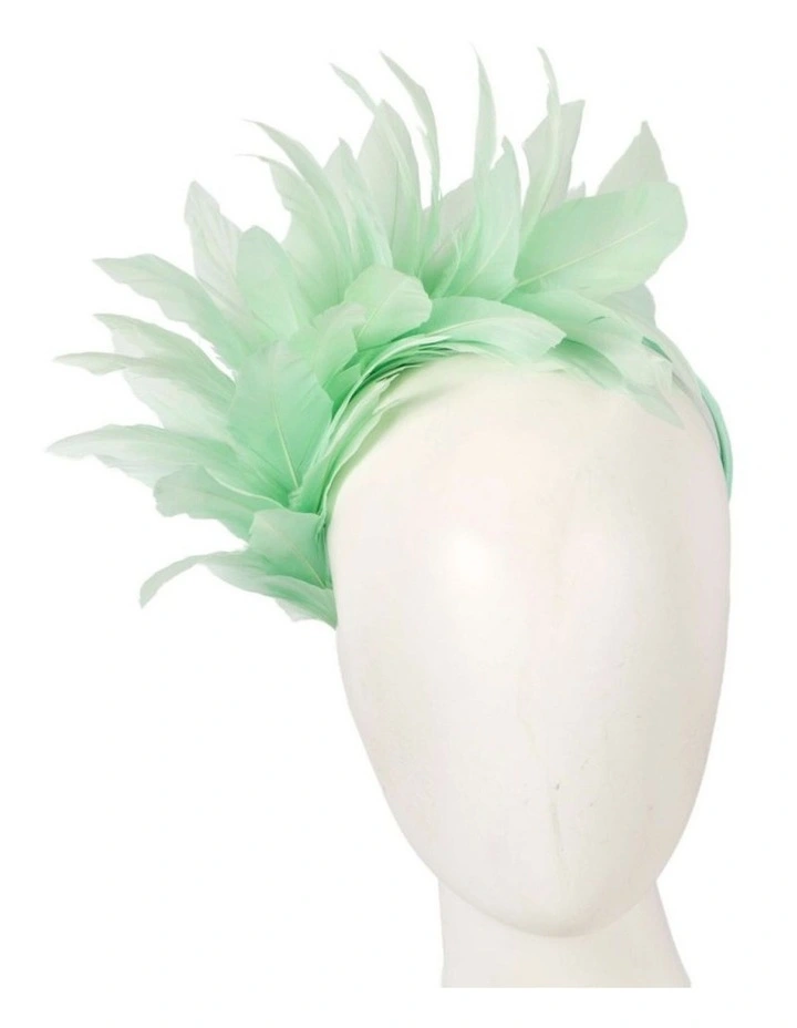 Feather MA893MI Fascinator Headband in Mint image 2