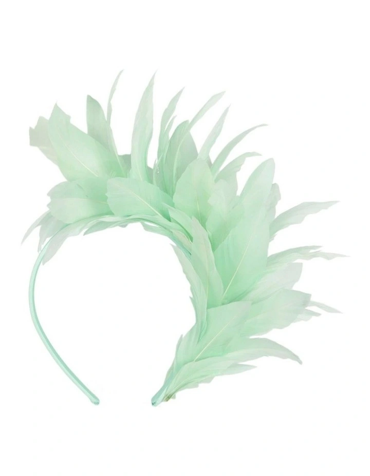 Feather MA893MI Fascinator Headband in Mint image 4