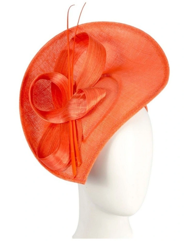 Large Sinamay MA872OR Fascinator in Orange image 2