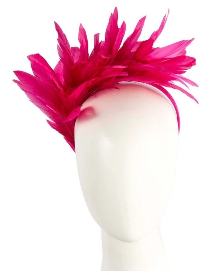 Feather MA893F Fascinator Headband in Fuchsia image 2