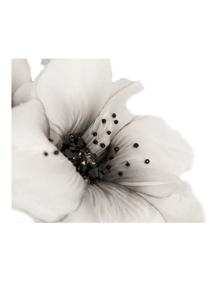 Flower S257CB Headband Fascinator in Ivory/Black image 3