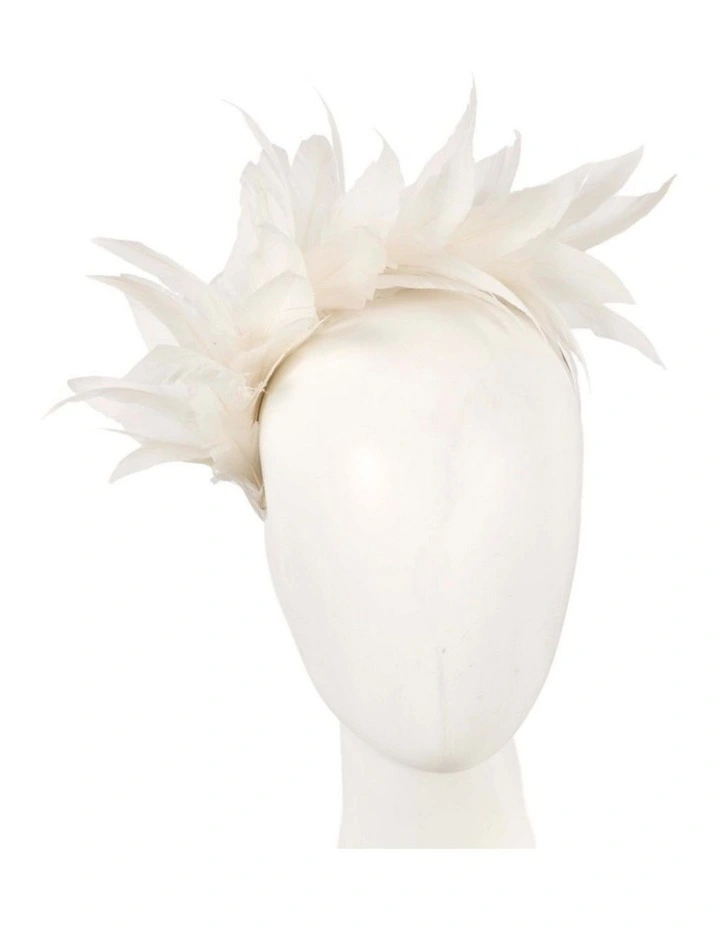 Feather MA893C Fascinator Headband in Ivory image 2