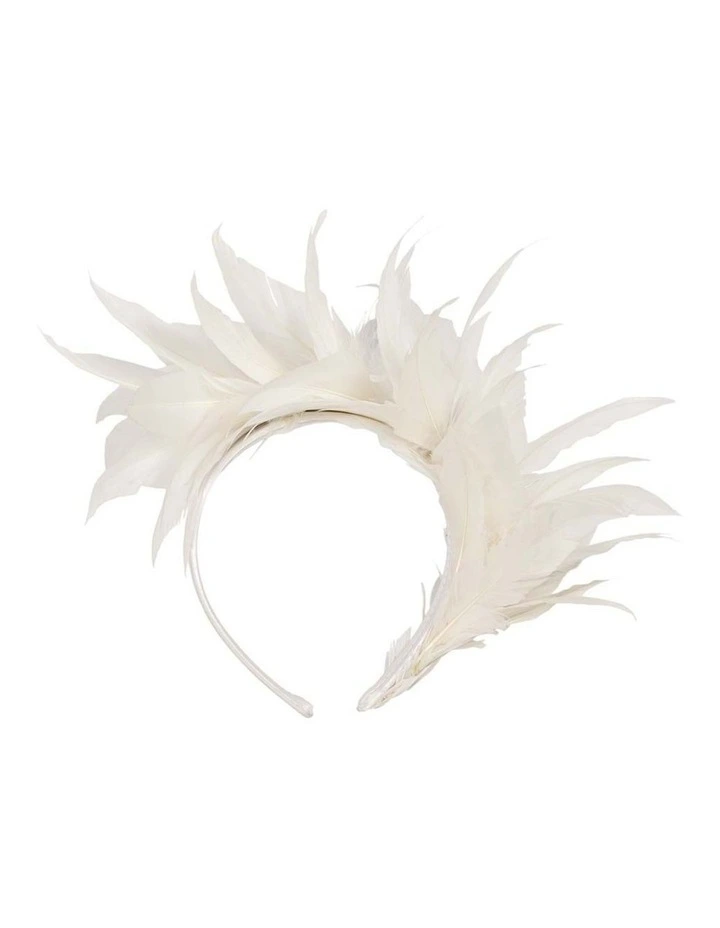 Feather MA893C Fascinator Headband in Ivory image 4