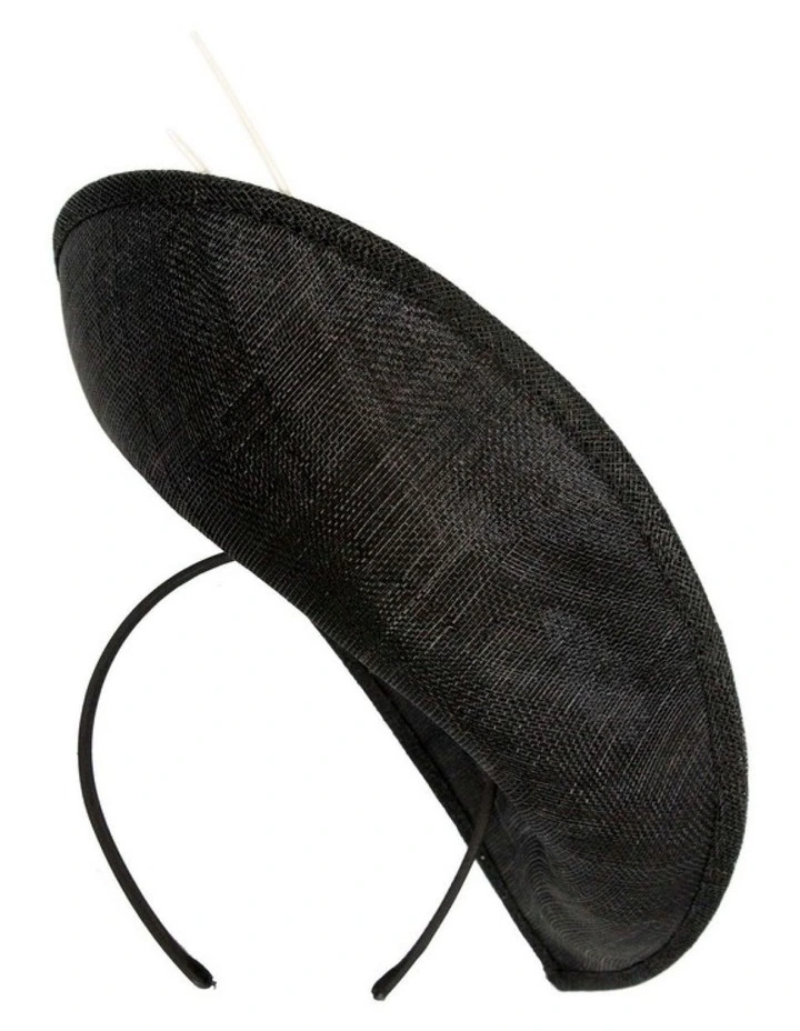 Large Sinamay MA872BW Fascinator in Black/White image 4