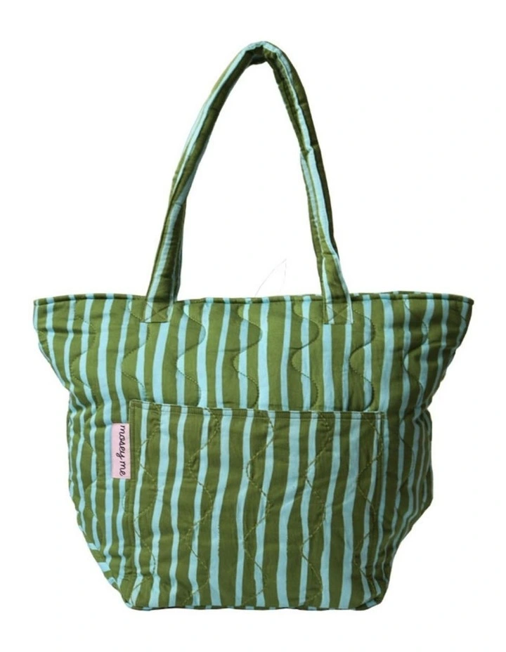 Strokes Quilted Bag in Green image 1