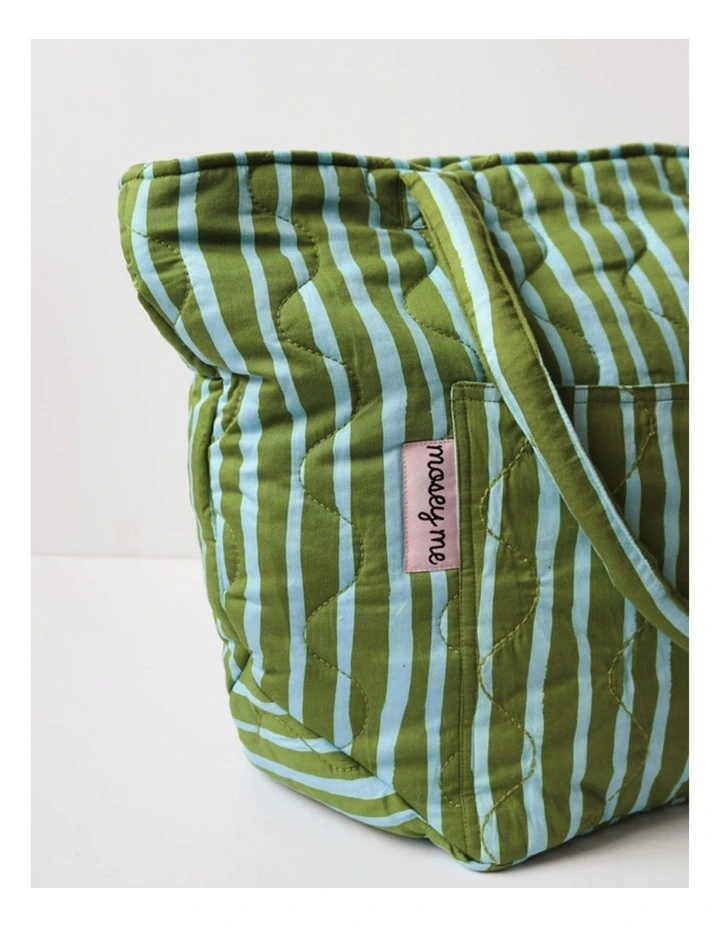Strokes Quilted Bag in Green image 2