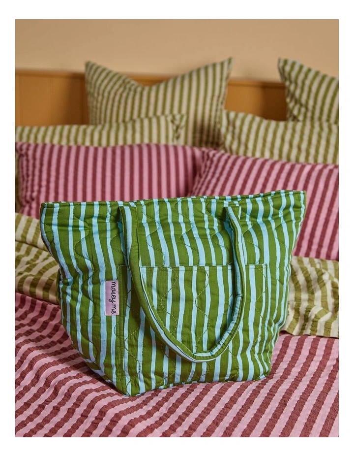Strokes Quilted Bag in Green image 4