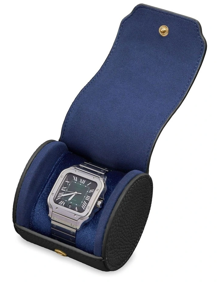 The Watch Roll in Black Caviar image 2
