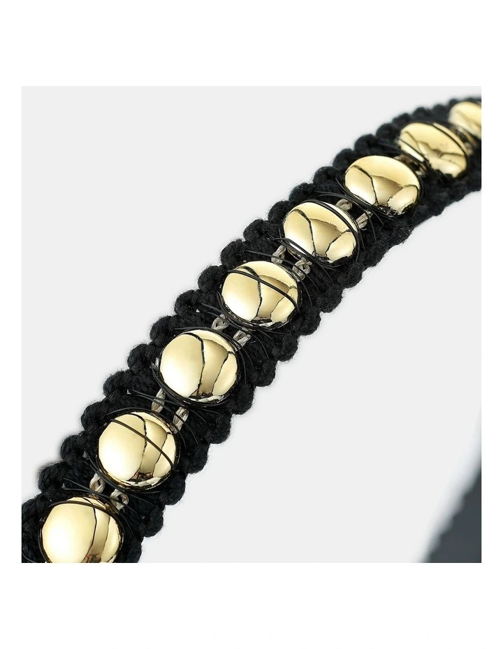 Elaine Stud Skinny Headband in Black image 3