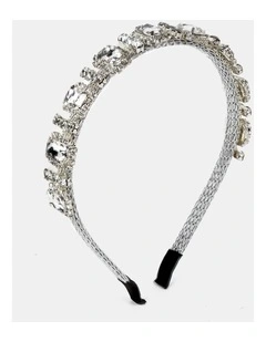 Square Rhinestone Statement Headband in Silver