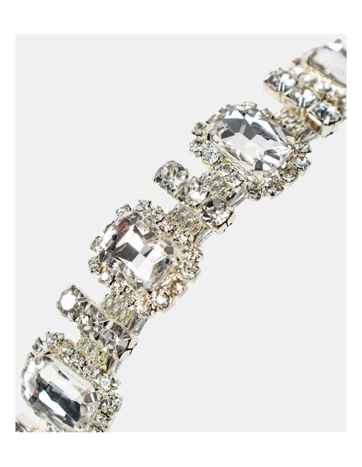 Square Rhinestone Statement Headband in Silver image 3