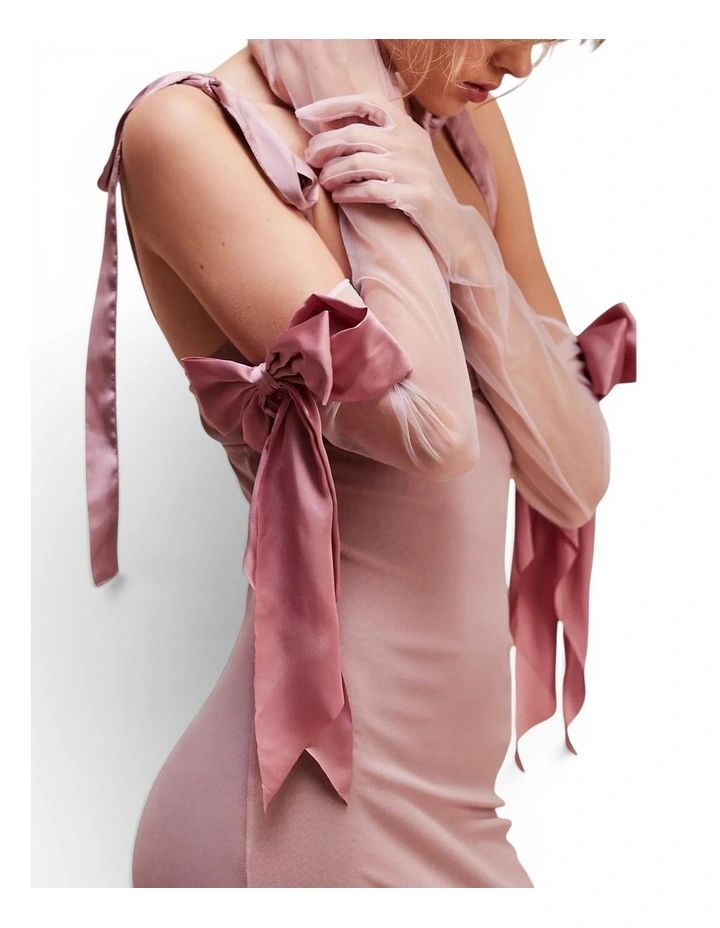 Madamoiselle Bow Gloves in Pink image 2