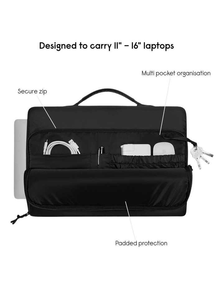 Gaston Luga Dsh Protective Cushion Slim Briefcase for 15/16 Laptop - Black image 3