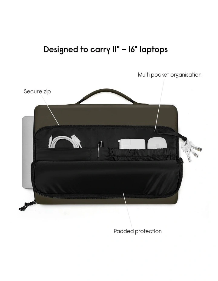 Gaston Luga Dash Protective Cushion Slim Briefcase for 15/16 Laptop - Olive image 3