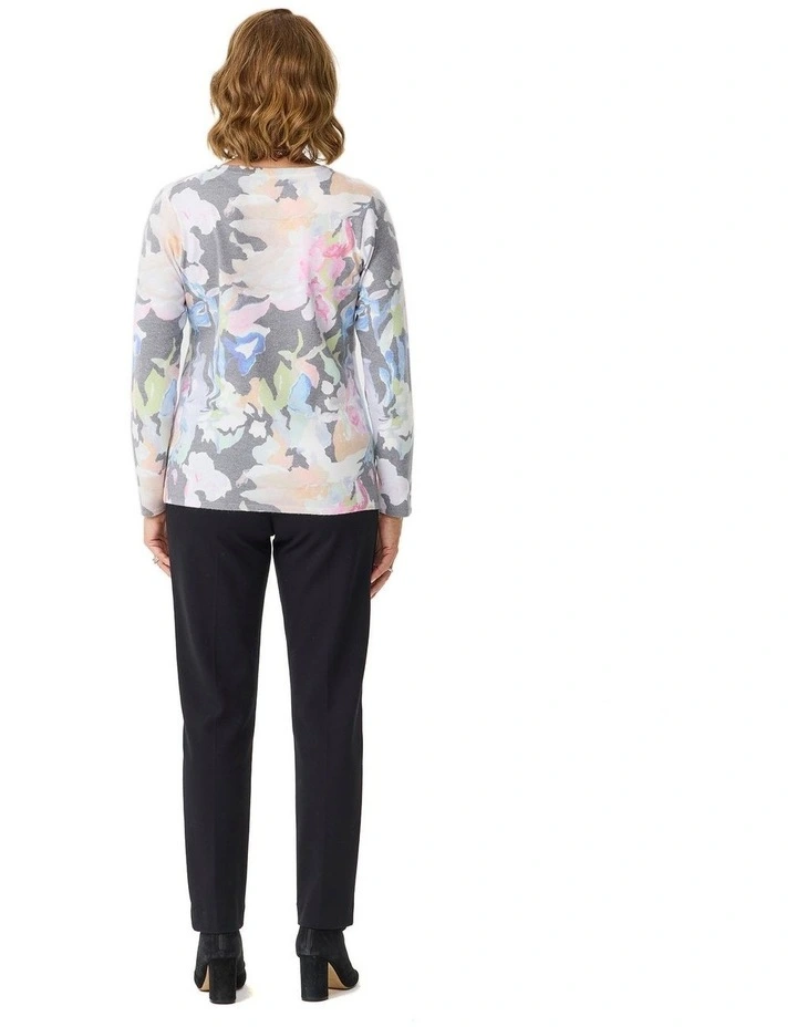 Sylvie Print R-neck Long Sleeve Sweater image 2