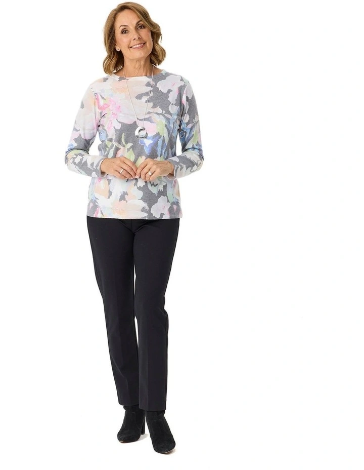 Sylvie Print R-neck Long Sleeve Sweater image 4