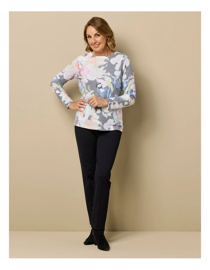 Sylvie Print R-neck Long Sleeve Sweater image 6