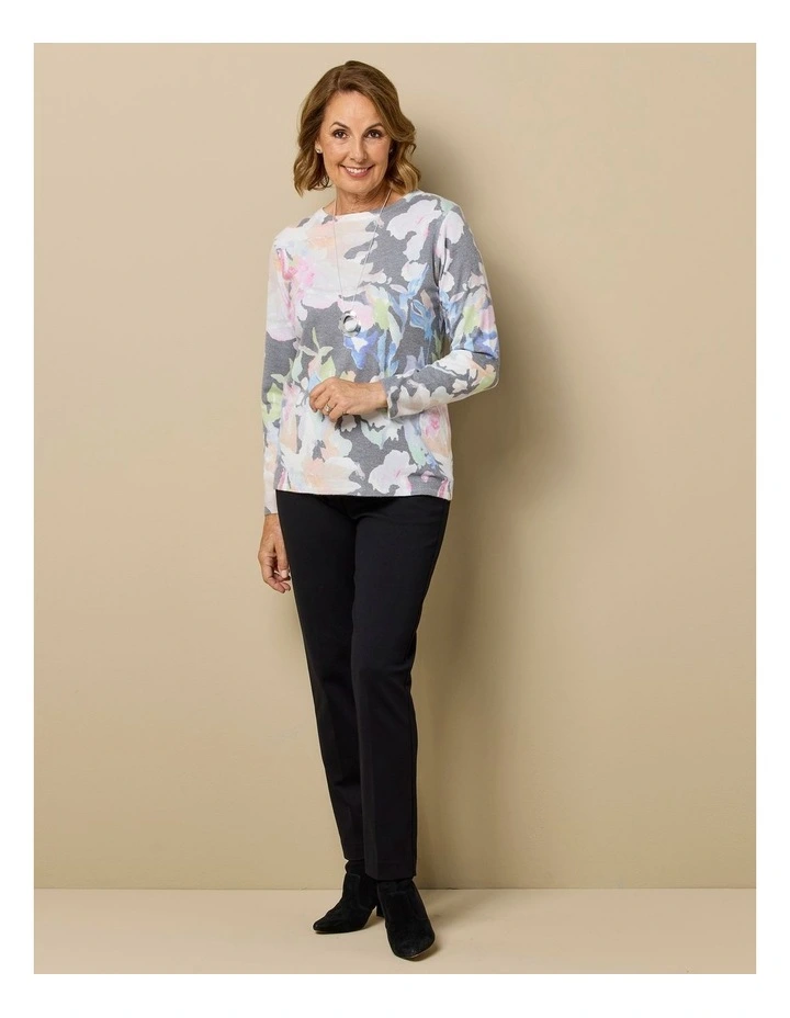 Sylvie Print R-neck Long Sleeve Sweater image 7