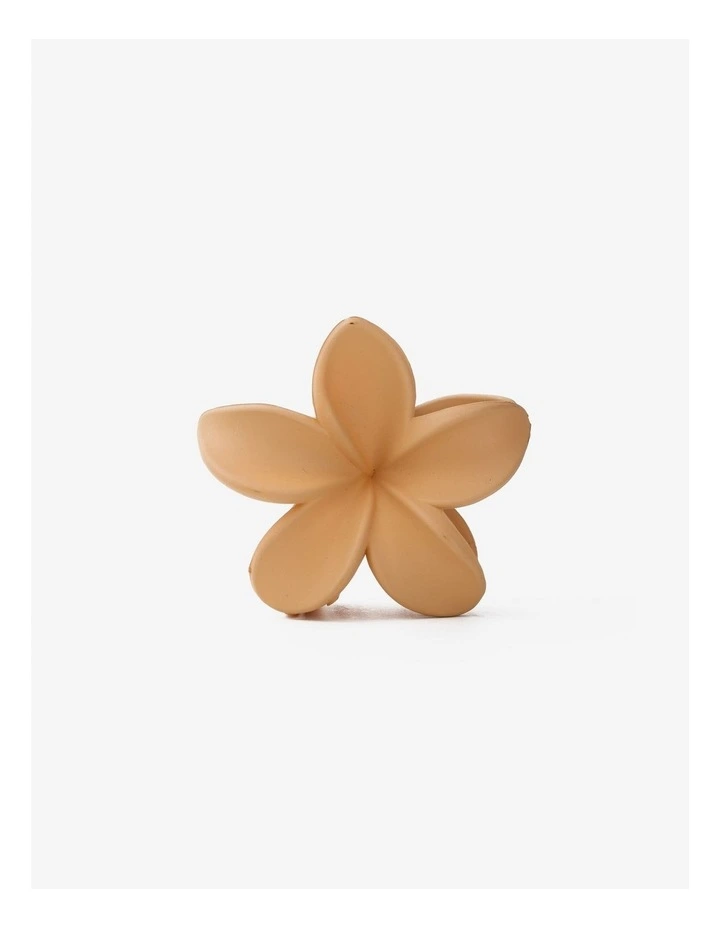 Hibiscus Matte Flower Claw Clip - Tan image 1