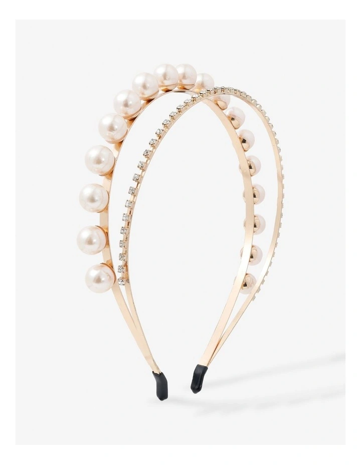 Ariana Pearl & Diamant Headband - Gold image 1