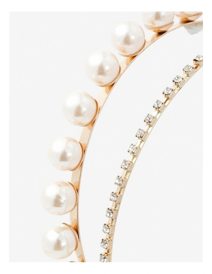 Ariana Pearl & Diamant Headband - Gold image 2