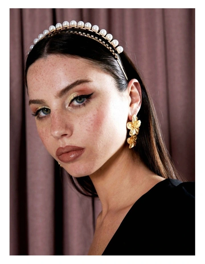 Ariana Pearl & Diamant Headband - Gold image 4