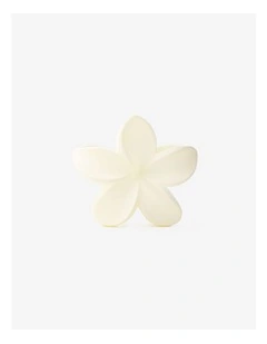 Hibiscus Matte Flower Claw Clip - Beige