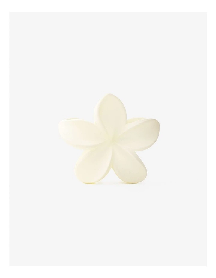 Hibiscus Matte Flower Claw Clip - Beige image 1