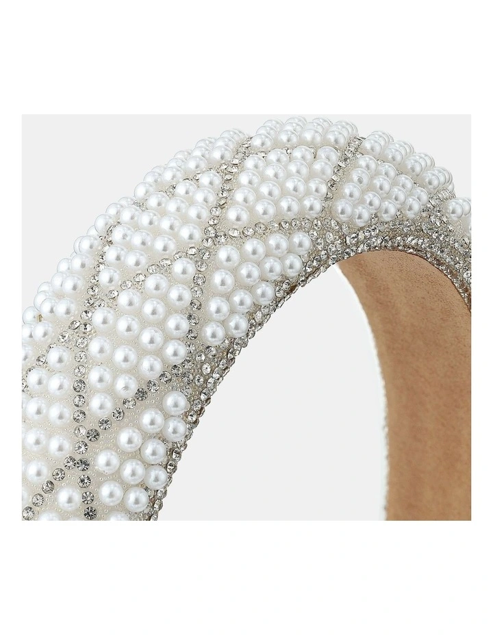 Diamond Pearl Beads Statement Headband image 2