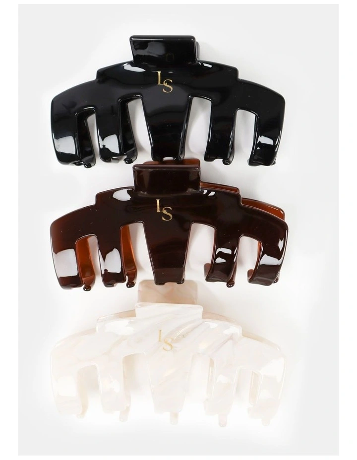 Transparent Acrylic Hair Claw Clip - White image 3