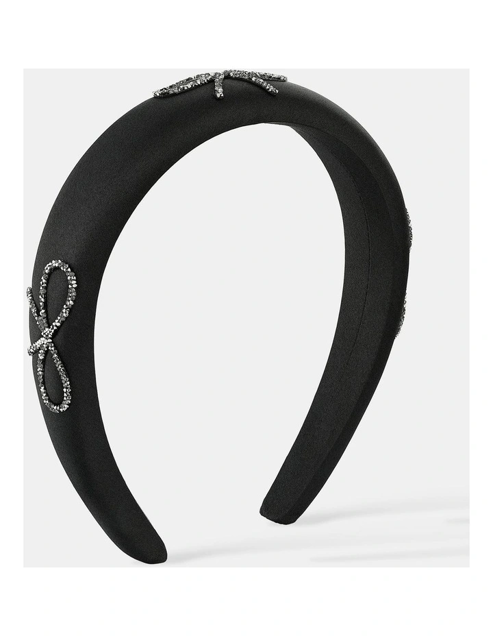 Black Diamante Bow Statement Headband image 1