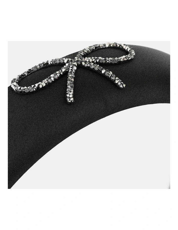Black Diamante Bow Statement Headband image 2