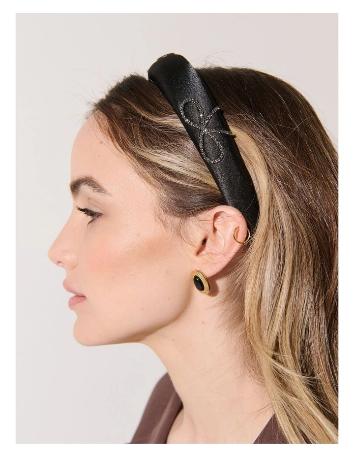 Black Diamante Bow Statement Headband image 3