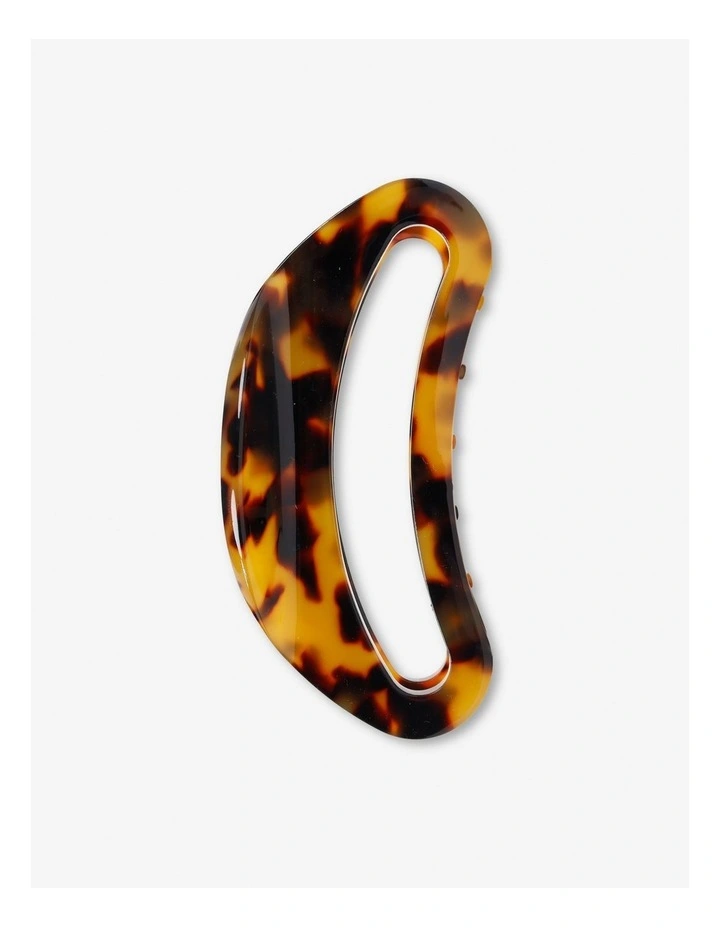 Oval Tortoise Shell Hair Claw Clip - Dark Tort image 1