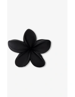 Hibiscus Matte Flower Claw Clip - Black
