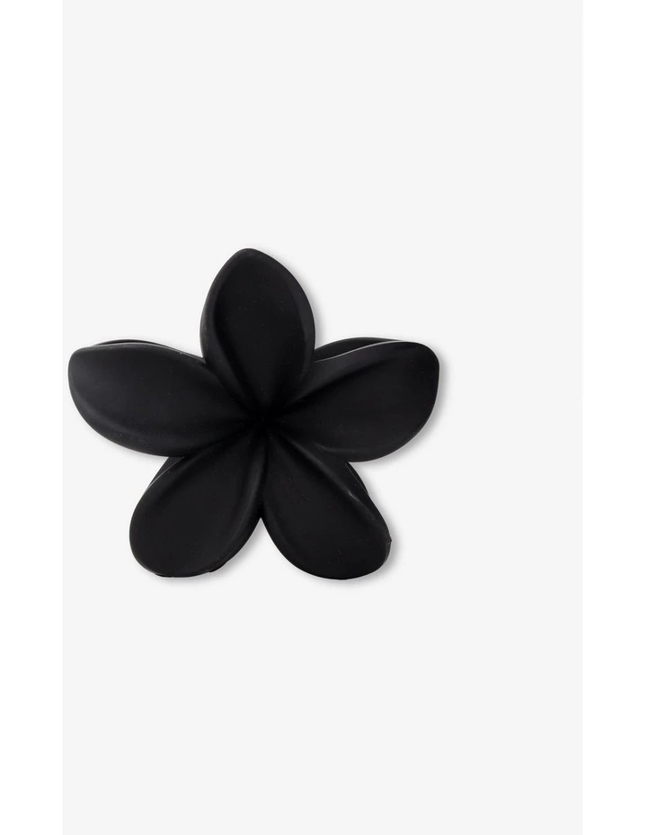 Hibiscus Matte Flower Claw Clip - Black image 1
