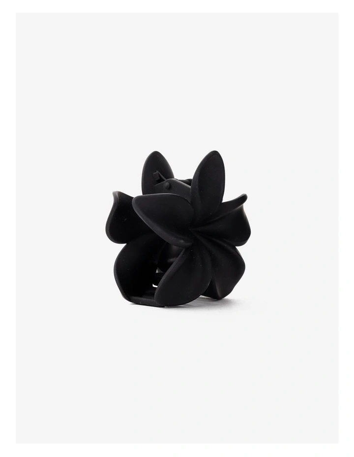 Hibiscus Matte Flower Claw Clip - Black image 2